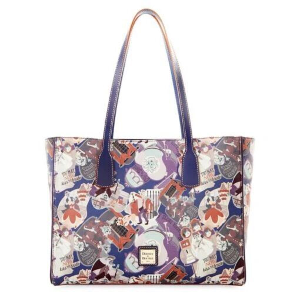 Dooney & Bourke Disney Haunted Mansion Large Tote Bag Purple Dog Bride Ghost